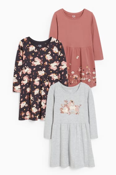 Nen/a - Paquet de 3 - unicorn - vestit - coral