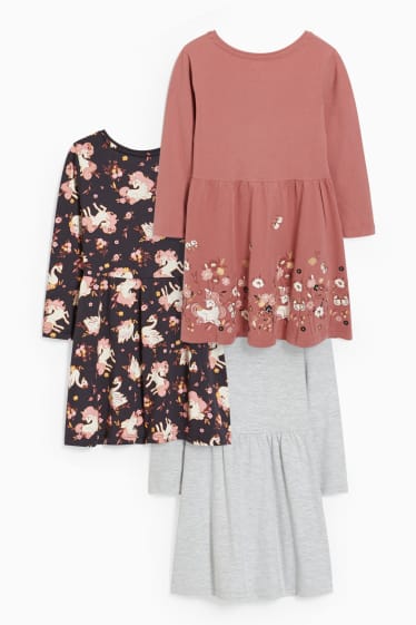 Nena - Paquet de 3 - unicorn - vestit - coral