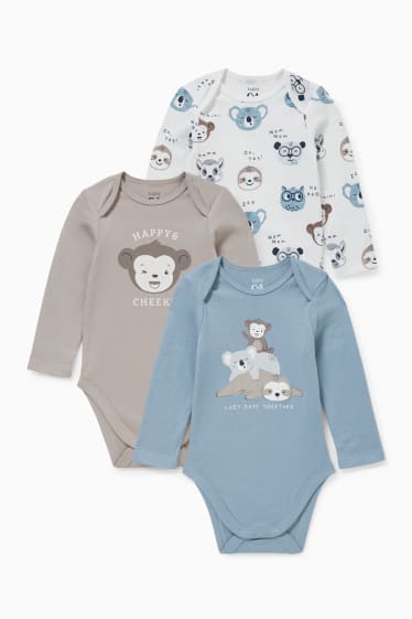 Baby: jongens - Set van 3 - rompertje - blauw