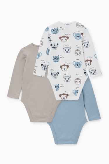 Babys - Set van 3 - rompertje - blauw