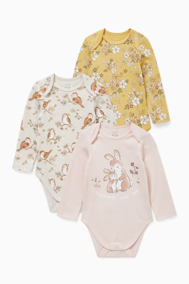 Baby: meisjes - Set van 3 - rompertje - beige