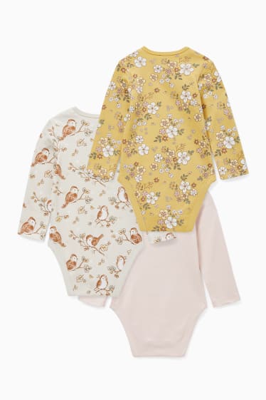 Baby: meisjes - Set van 3 - rompertje - beige