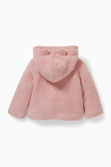 Bebeluși - Jachetă bebeluși, cu glugă - roz