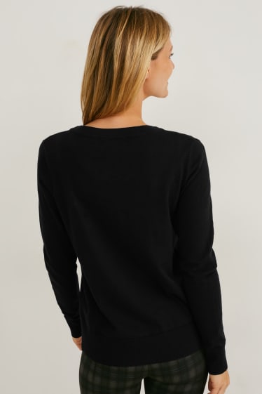 Damen - Strickjacke - schwarz