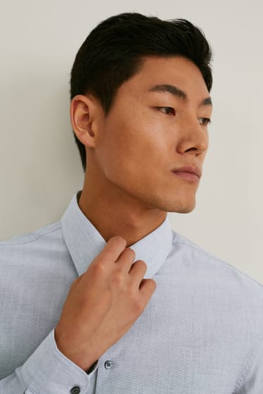 Hombre - Camisa de oficina - slim fit - kent - de planchado fácil - gris