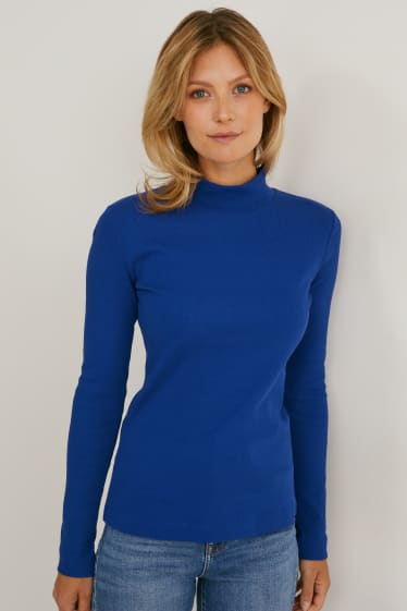 Damen - Langarmshirt - blau