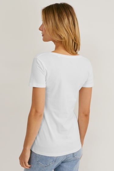 Damen - Multipack 2er - Basic-T-Shirt - weiss