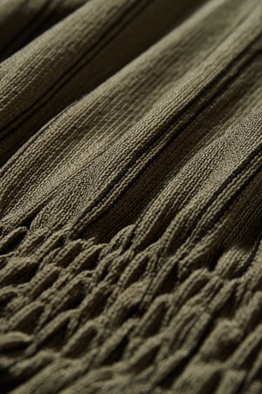 Women - Blouse - striped - dark green