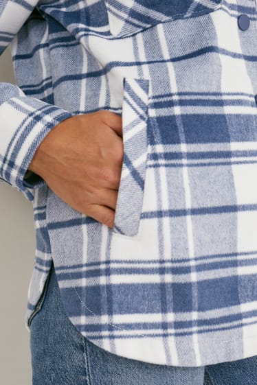 Femmes - Veste-chemise en flanelle - à carreaux - bleu / blanc