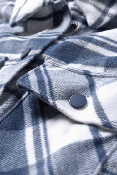 Women - Flannel shacket - check - blue / white