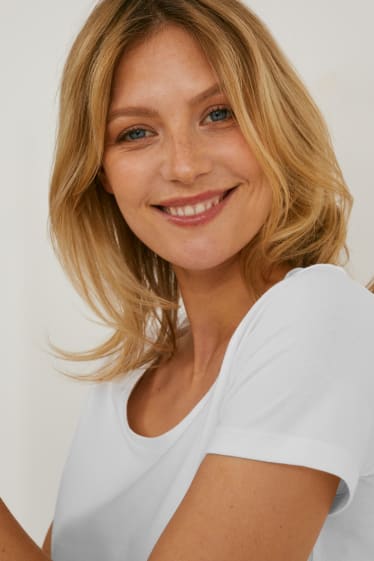 Dames - Set van 3 - basic-T-shirt - wit