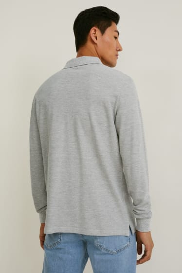 Men - Polo shirt - light gray-melange