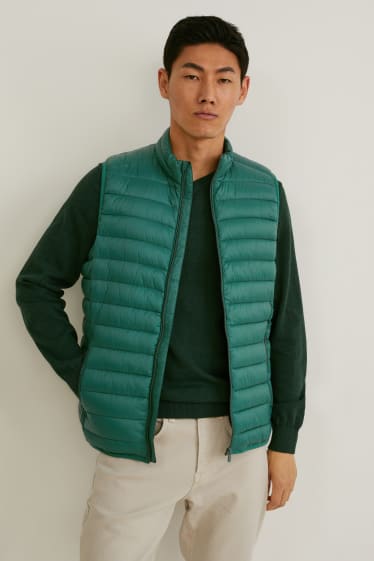 Uomo - Gilet trapuntato - verde scuro