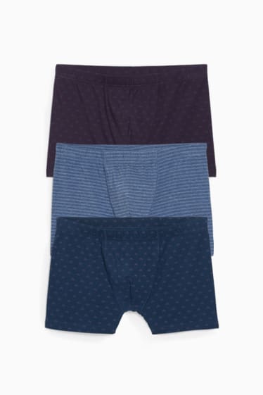 Bărbați - Multipack 3 buc. - chiloți boxer - LYCRA® - albastru