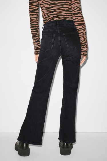 Dames - CLOCKHOUSE - straight jeans - high waist - jeansdonkergrijs