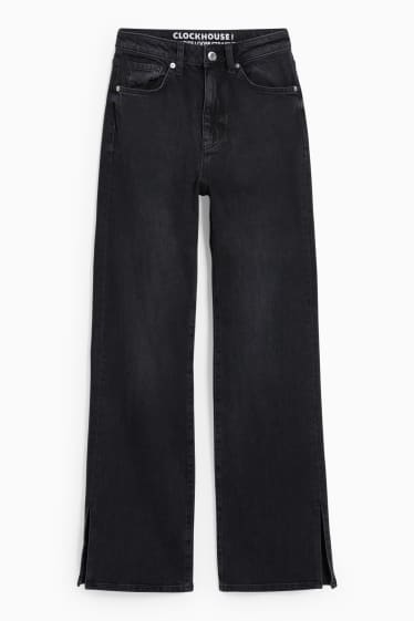 Femmes - CLOCKHOUSE - jean coupe droite - high waist - jean gris foncé