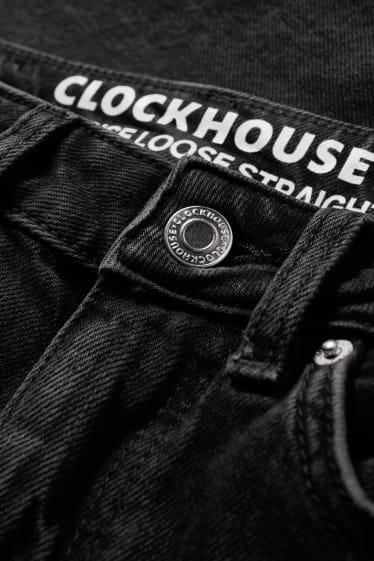 Dames - CLOCKHOUSE - straight jeans - high waist - jeansdonkergrijs