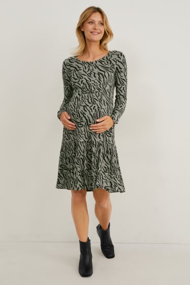 Women - Maternity dress - patterned - light green