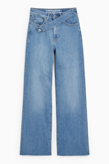 Femmes - CLOCKHOUSE - jean coupe droite - high waist - jean bleu clair