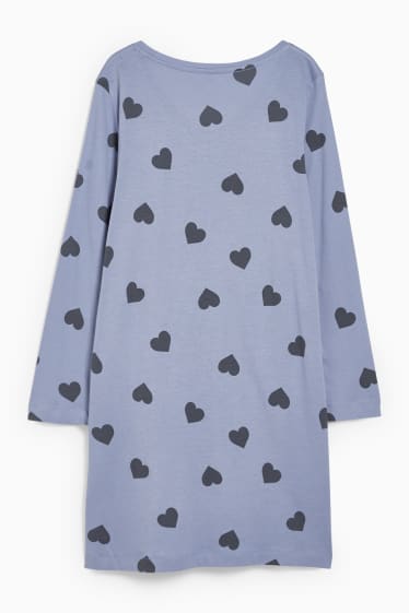 Women - Nightshirt - patterned - blue