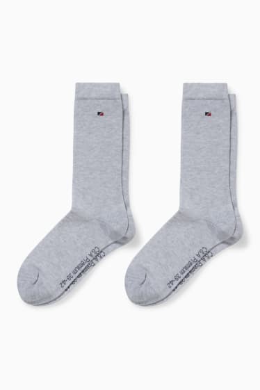 Femmes - Lot de 2 paires - chaussettes - LYCRA® - gris clair chiné