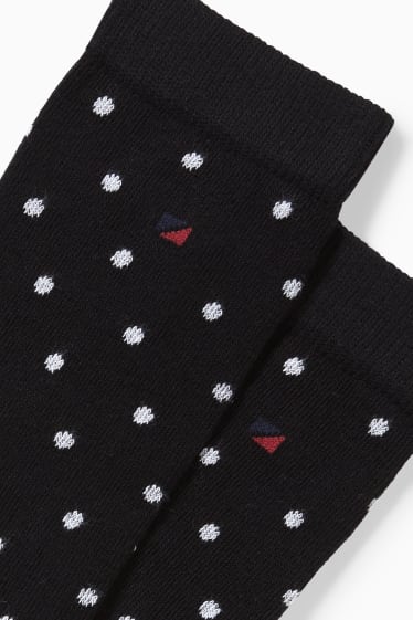 Damen - Multipack 2er - Socken - LYCRA® - gepunktet - schwarz / weiß