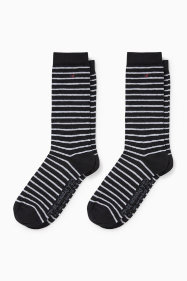 Mujer - Pack de 2 - calcetines - LYCRA® - de rayas - negro / blanco