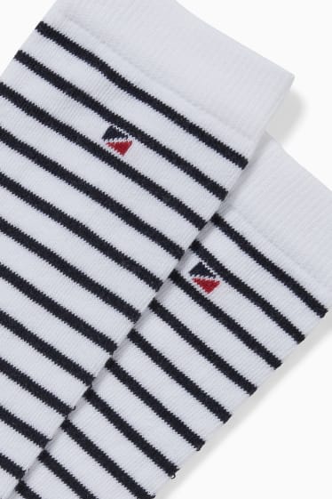 Damen - Multipack 2er - Socken - LYCRA® - gestreift - weiß / schwarz