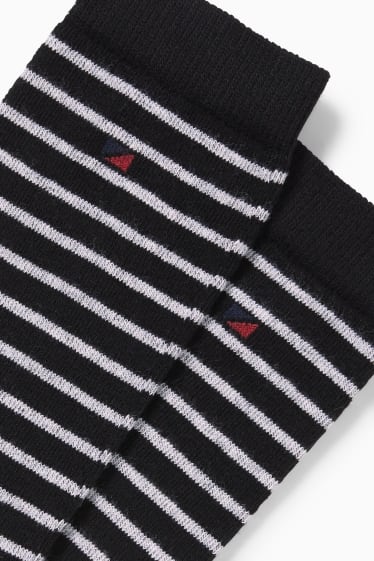 Damen - Multipack 2er - Socken - LYCRA® - gestreift - schwarz / weiß