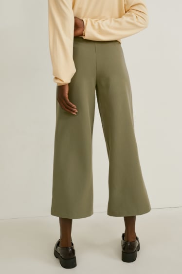 Women - Culottes - mid-rise waist - dark green