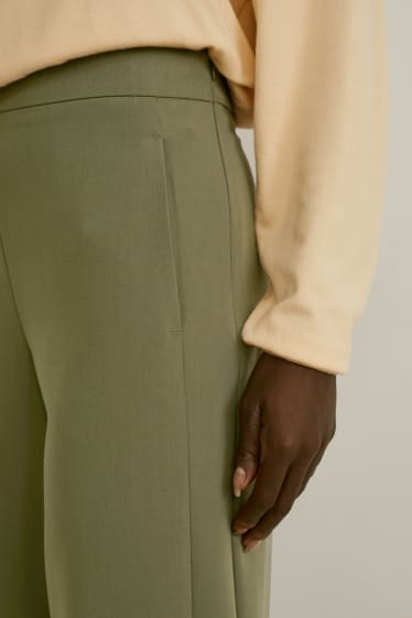 Women - Culottes - mid-rise waist - dark green