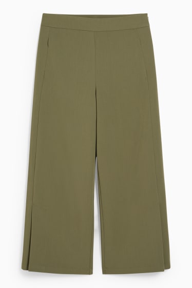 Women - Culottes - mid-rise waist - dark green