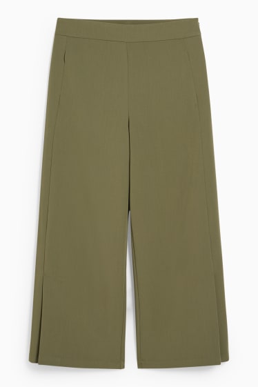 Femei - Pantaloni culotte - talie medie - verde închis