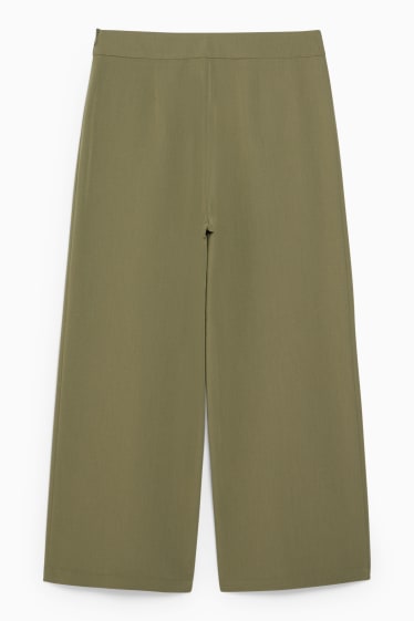 Femei - Pantaloni culotte - talie medie - verde închis