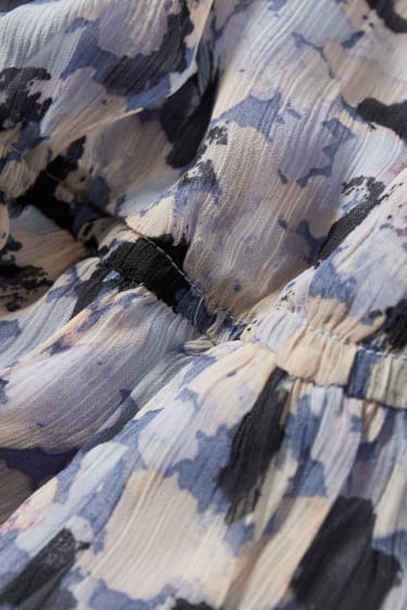 Damen - Fit & Flare Kleid - geblümt - dunkelblau