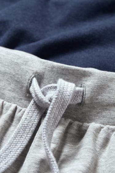 Heren - Pyjama - LYCRA® - lichtgrijs / donkerblauw