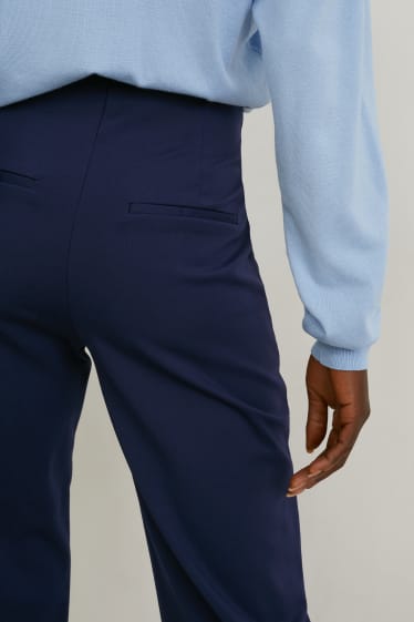 Femei - Pantaloni de stofă - talie înaltă - regular fit - albastru închis