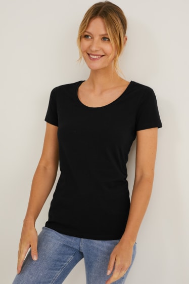 Donna - Confezione multipla da 2 - t-shirt basic - nero