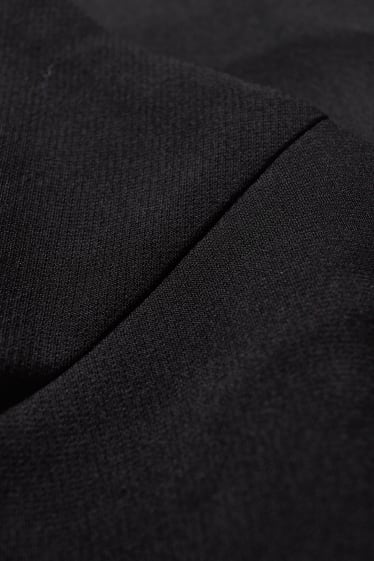 Dámské - Plátěné kalhoty - mid waist - straight fit - černá