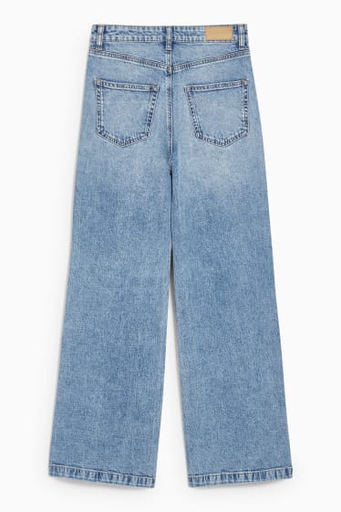 Kobiety - CLOCKHOUSE - wide leg jeans - wysoki stan - dżins-jasnoniebieski