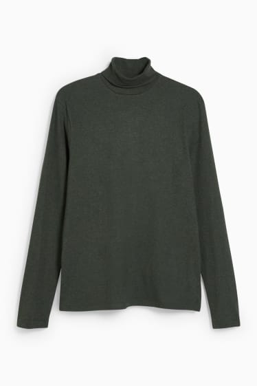 Hombre - Jersey de cuello vuelto - verde oscuro