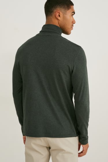 Hombre - Jersey de cuello vuelto - verde oscuro