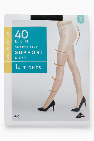 Women - Tights - 40 denier - glossy - black