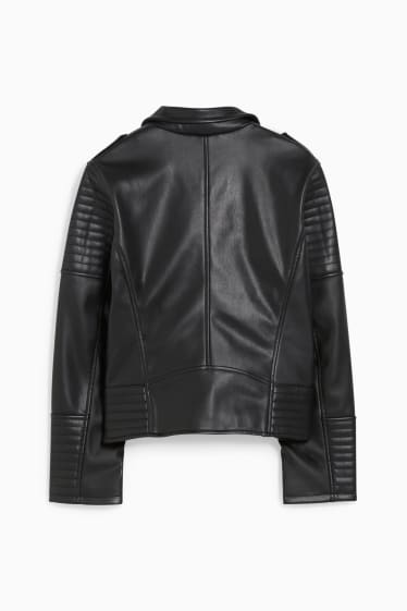 Children - Biker jacket - faux leather - black