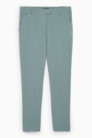 Femei - Pantaloni de stofă - talie medie - slim fit - verde