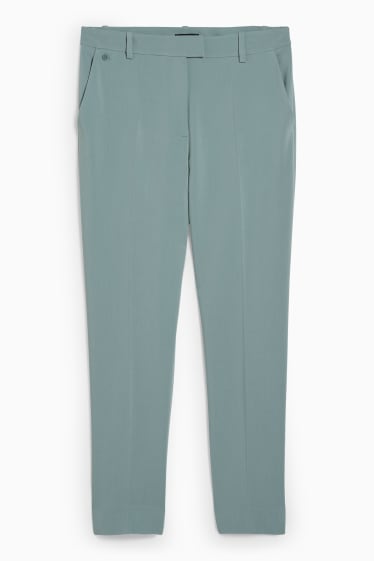 Mujer - Pantalón de tela - mid waist - slim fit - verde