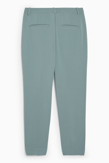 Femmes - Pantalon en toile - mid waist - slim fit - vert