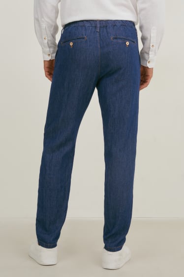 Pánské - Tapered jeans - s konopnými vlákny - džíny - tmavomodré