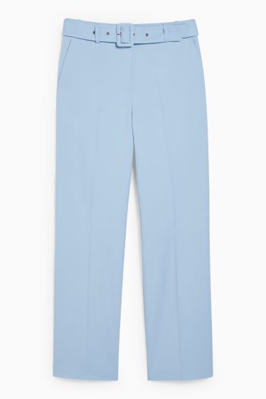 Damen - Stoffhose - High Waist - hellblau