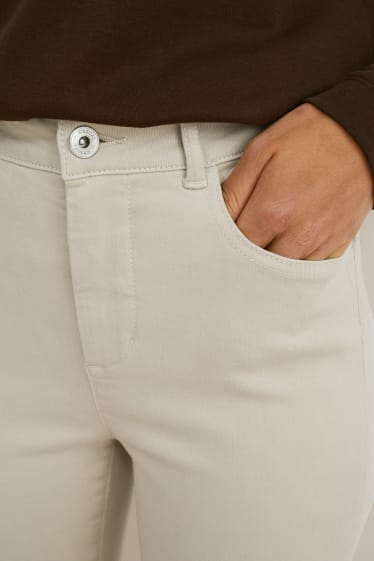 Donna - Skinny jeans - vita alta - bianco crema
